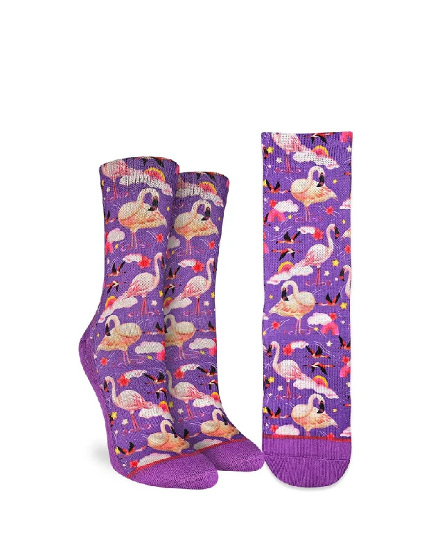 Custom logo ankle socks for branding-FLAMBOYANCE OF FLAMINGOS ACTIVE SOCK