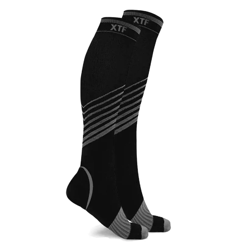 Breathable athletic socks for fitness-V-Striped Graduated Compression Socks (1-Pair)