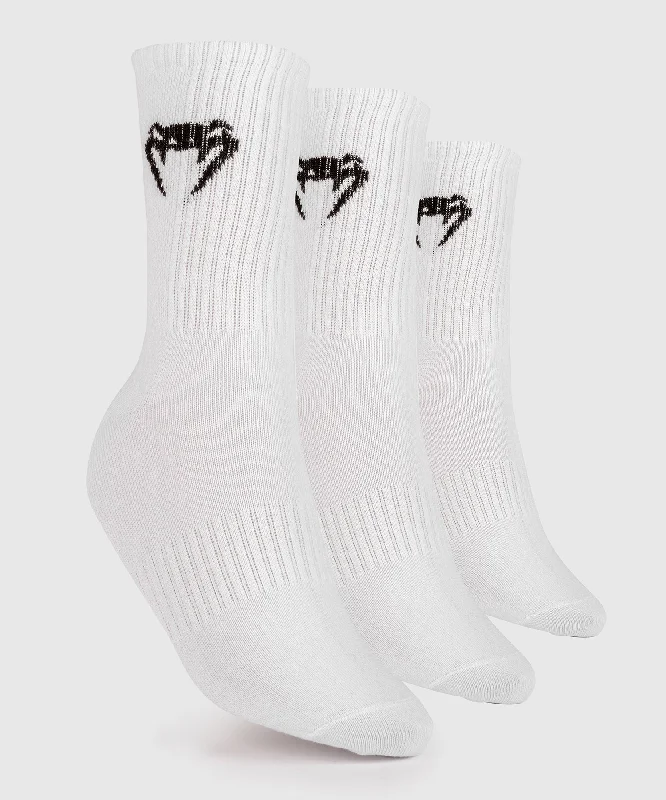 Minimalist gray crew socks for everyday-Venum Classic Socks - set of 3 - White/Black