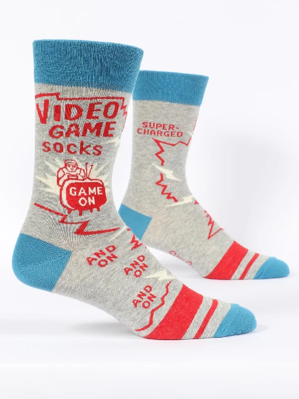 Minimalist white crew socks for subtle-Video Game M-Crew Socks