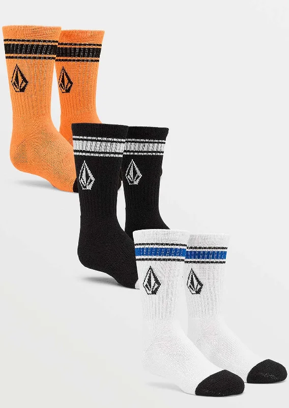 Fluffy crew socks for bedtime-Volcom Junior Full Stone Multipack Sock