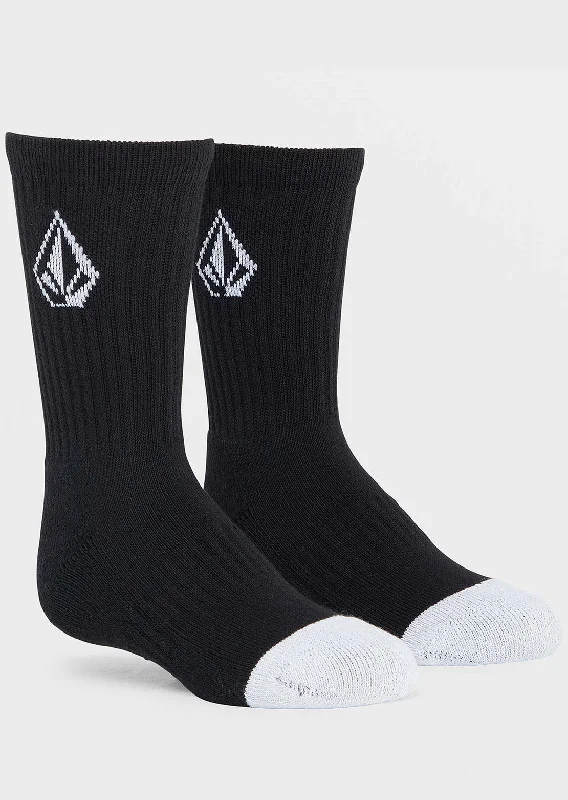 Minimalist white crew socks for sleek-Volcom Junior Full Stone Socks - 3 Pack