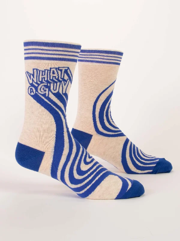 Grip ankle socks for exercise-What A Guy M-Crew Socks