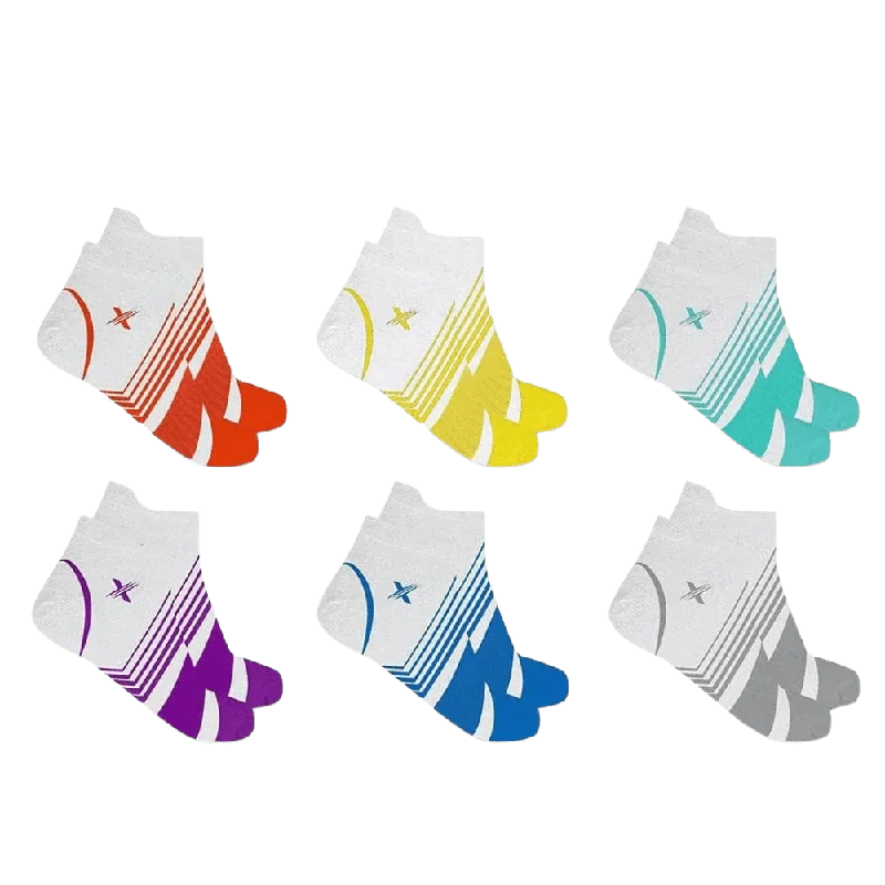 Organic cotton crew socks for breathability-White Edition Ultra V-striped Compression Socks - Low-cut (6-Pairs)