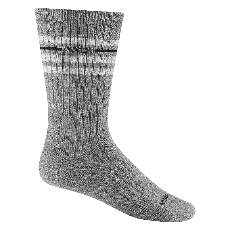 Custom knit crew socks for unique-Wide Open Mens Vintage Stripe Cushioned Crew Socks