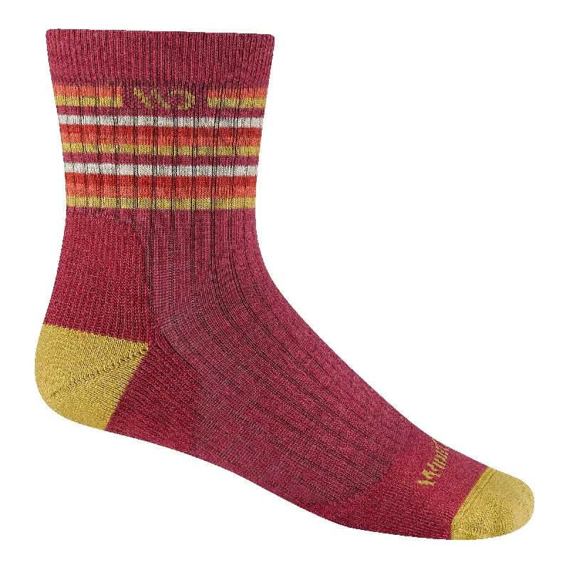 Vintage striped ankle socks for retro-Wide Open Womens Multi Stripe Cushioned Micro Crew Socks