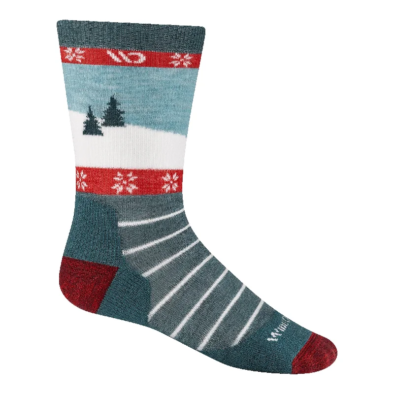 Small striped socks for children-Wide Open Womens Sleigh All Day Cushioned Crew Socks