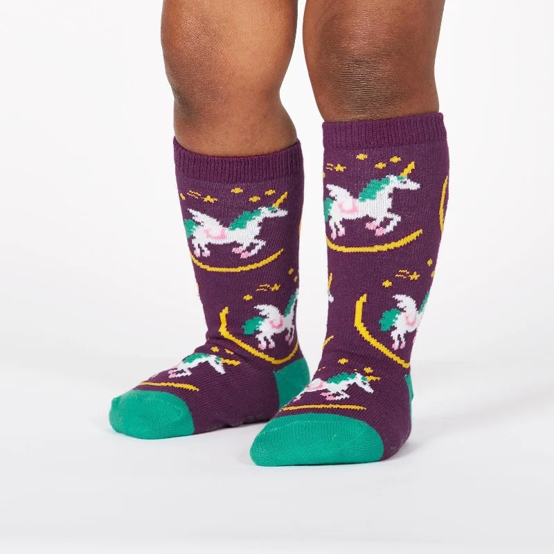 Minimalist gray ankle socks for subtle-Wish Upon a Pegasus |Toddler Knee-high