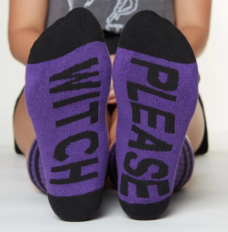 Thin dress crew socks for formal-Witch Please Socks