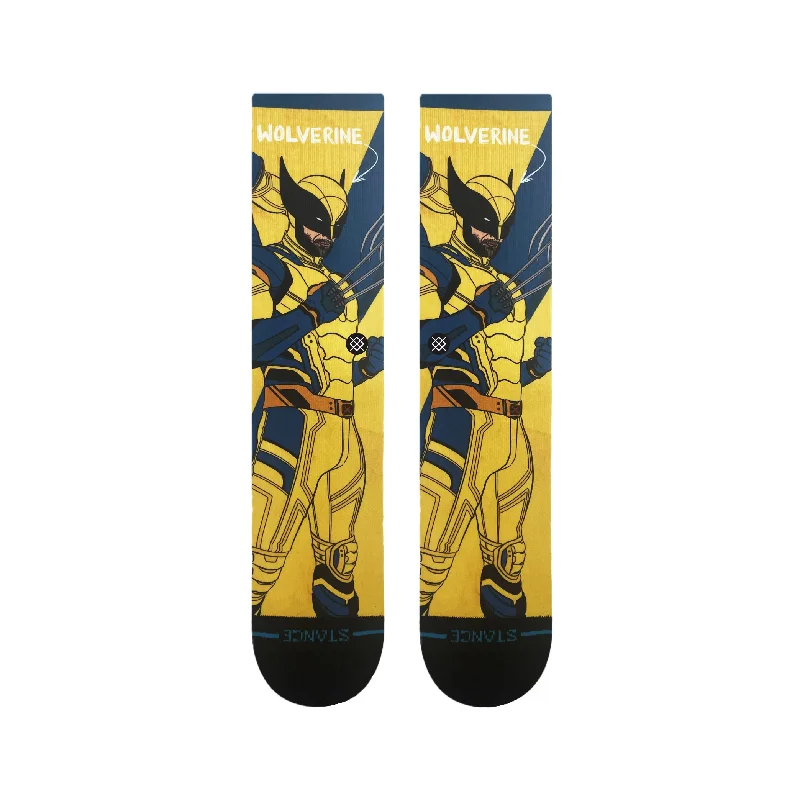 Fuzzy crew socks for cozy nights-WOLVERINE CREW SOCK