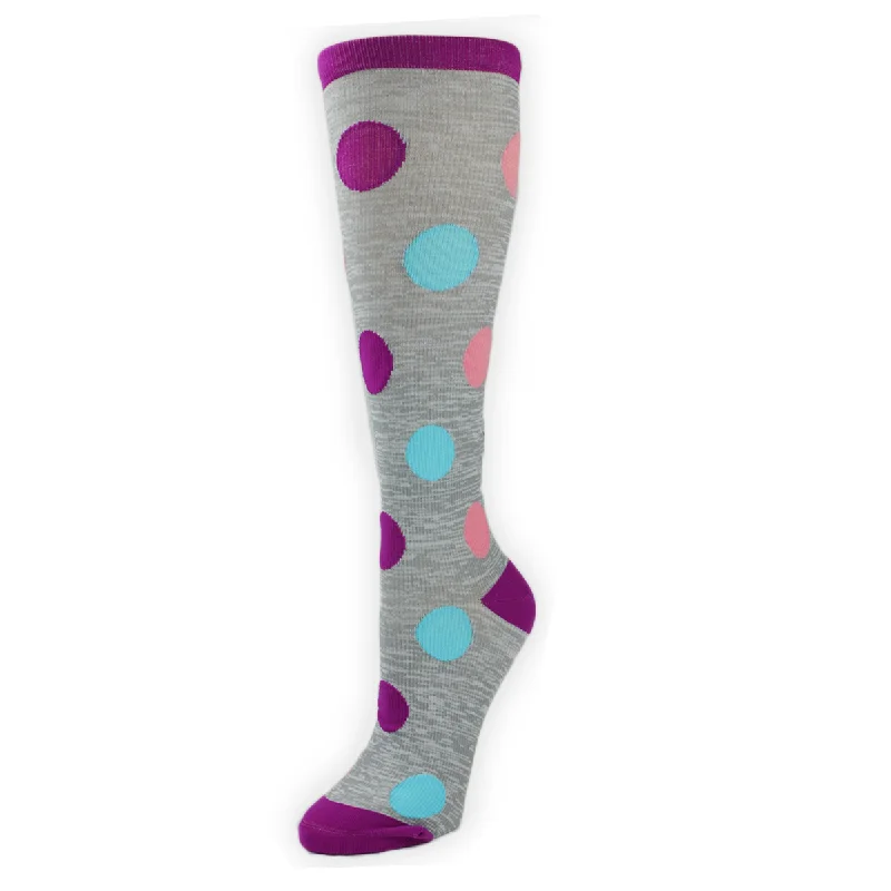 Colorful socks for bold fashion-Women's Bright Dots Compression Socks 92081