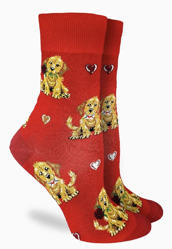 Custom knit socks for special occasion-Women's Puppy Love Cat Crew Sock