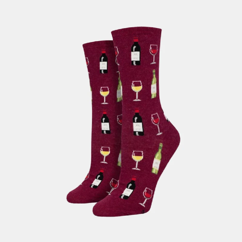 Vintage polka dot socks for retro vibe-Women's Socks Fine Wine - Red Heather