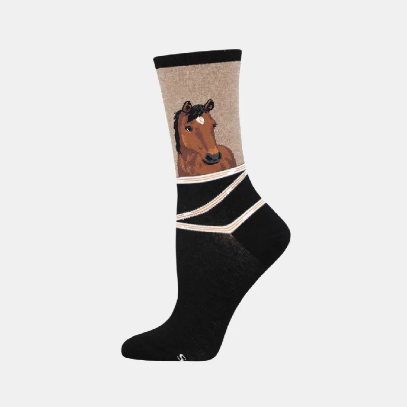 Custom logo ankle socks for events-Women's Socks Hey Neigh-Bor - Hemp Heather