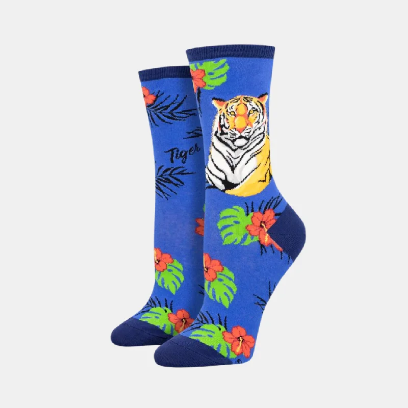 Eco-friendly socks for sustainable living-Women's Socks Tiger - Blue