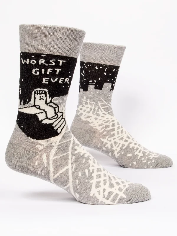 Vintage striped crew socks for classic-Worst Gift Ever M-Crew Socks