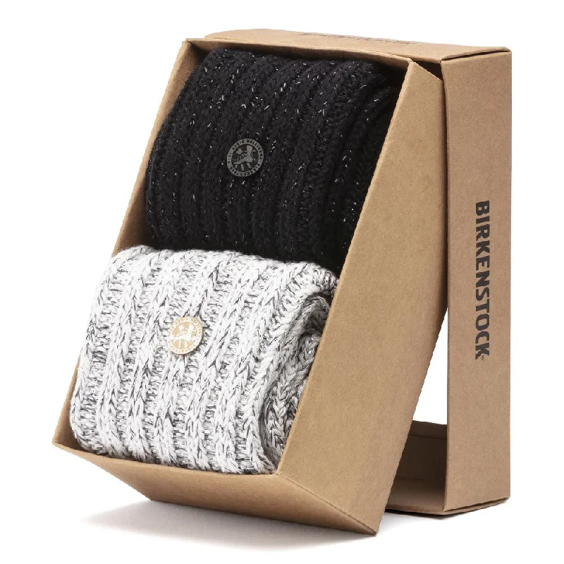 Minimalist white crew socks for sleek-Gift Box Bling Black Gray