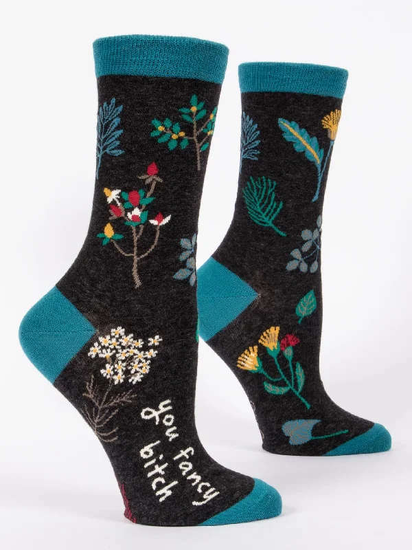 Novelty socks for holiday gifts-You Fancy Bitch W-Crew Socks