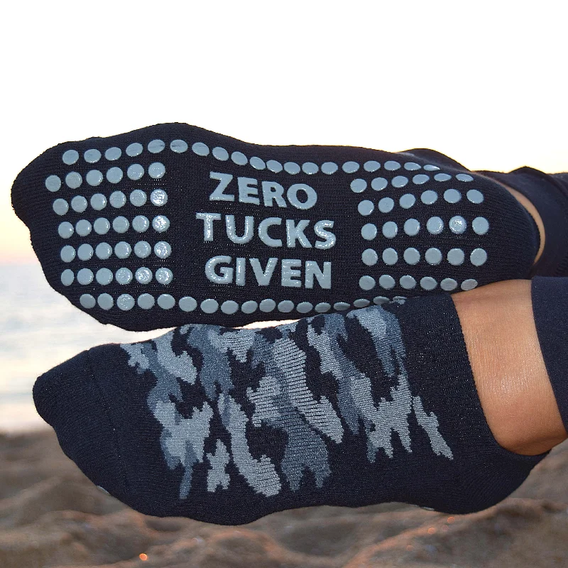 Thin bamboo crew socks for warm weather-Zero Tucks Given Sticky Socks | Barre Pilates Yoga Giftable Anti-Slip Grippy Socks